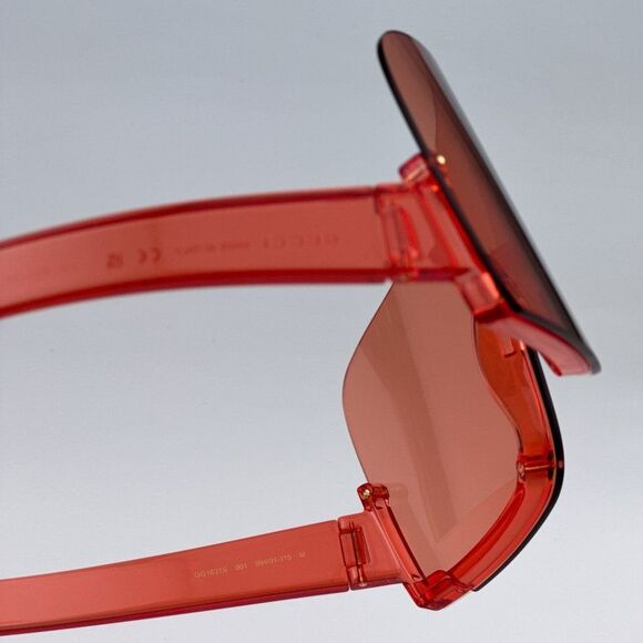 NEW Gucci GG1631S 001 Transparent Red Light Red Shield Unisex Sunglasses - Picture 11 of 12
